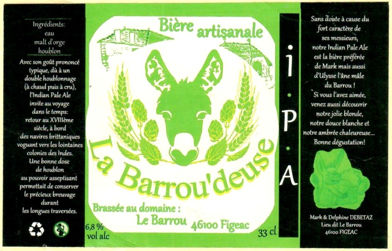 Etiquette BRASSERIE LA BARROU'DEUSE 03