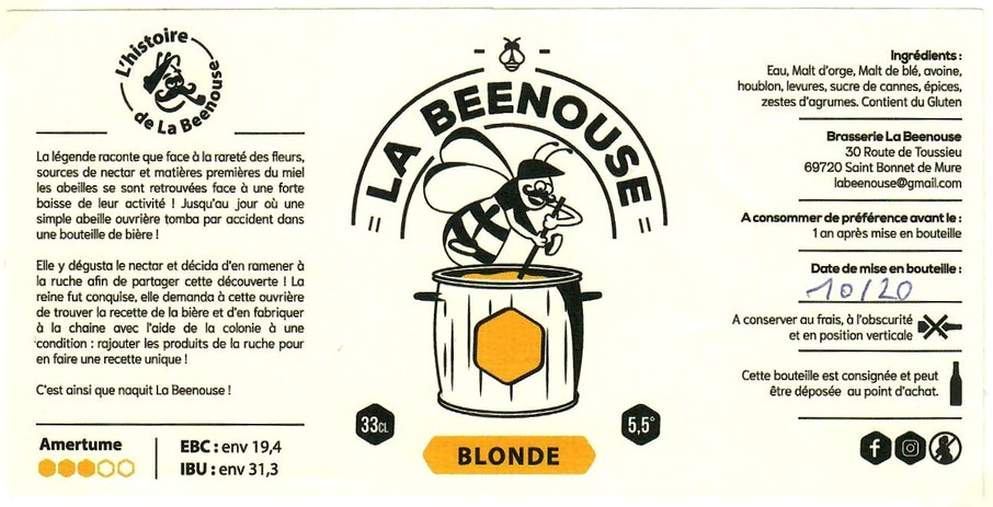 etiquette BRASSERIE LA BEENOUSE 03