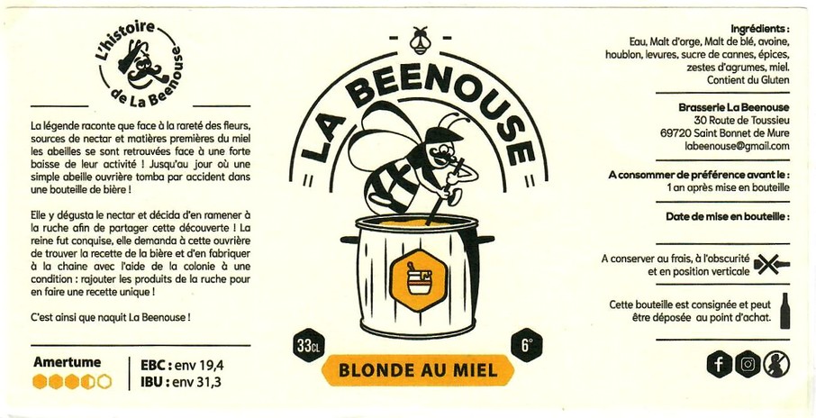 etiquette BRASSERIE LA BEENOUSE 04