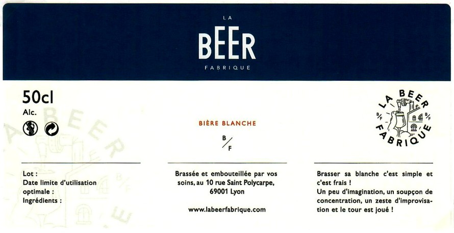 etiquette BRASSERIE LA BEER FABRIQUE 02