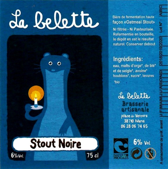 etiquette BRASSERIE LA BELETTE 18