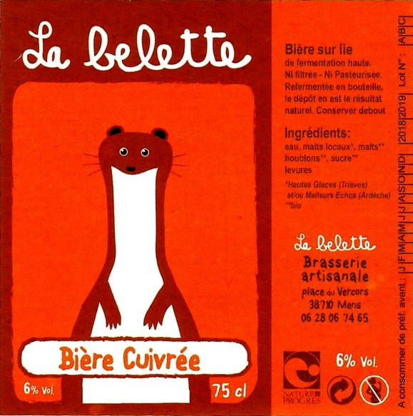 etiquette BRASSERIE LA BELETTE 20