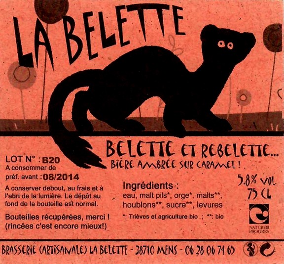 etiquette BRASSERIE LA BELETTE 25