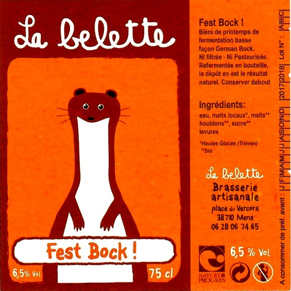 etiquette BRASSERIE LA BELETTE 26