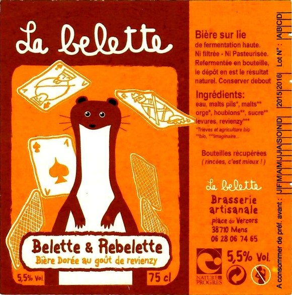 etiquette BRASSERIE LA BELETTE 27