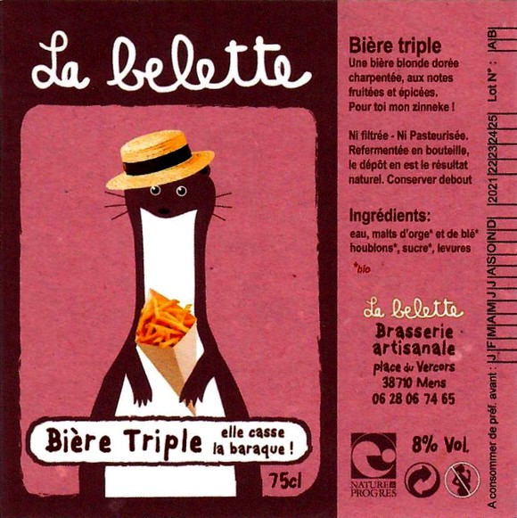 Etiquette BRASSERIE  LA BELETTE 34