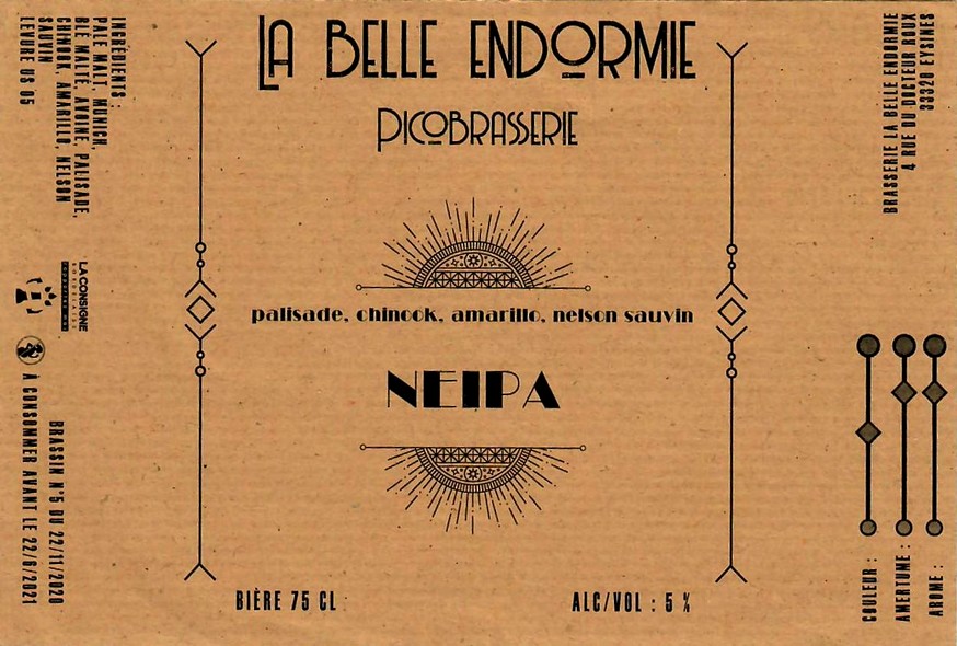 etiquette BRASSERIE LA BELLE ENDORMIE 01