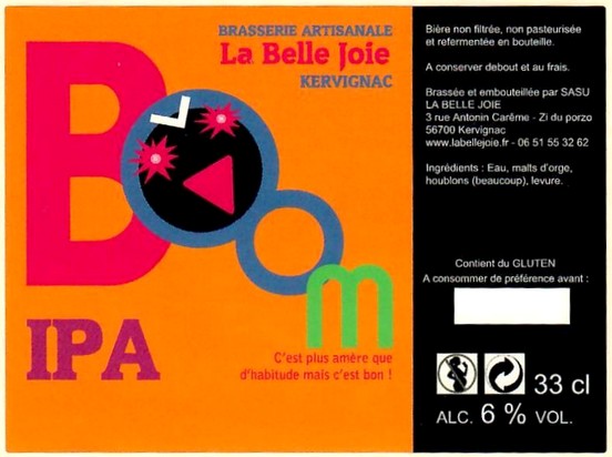 Etiquette BRASSERIE LA BELLE JOIE 01