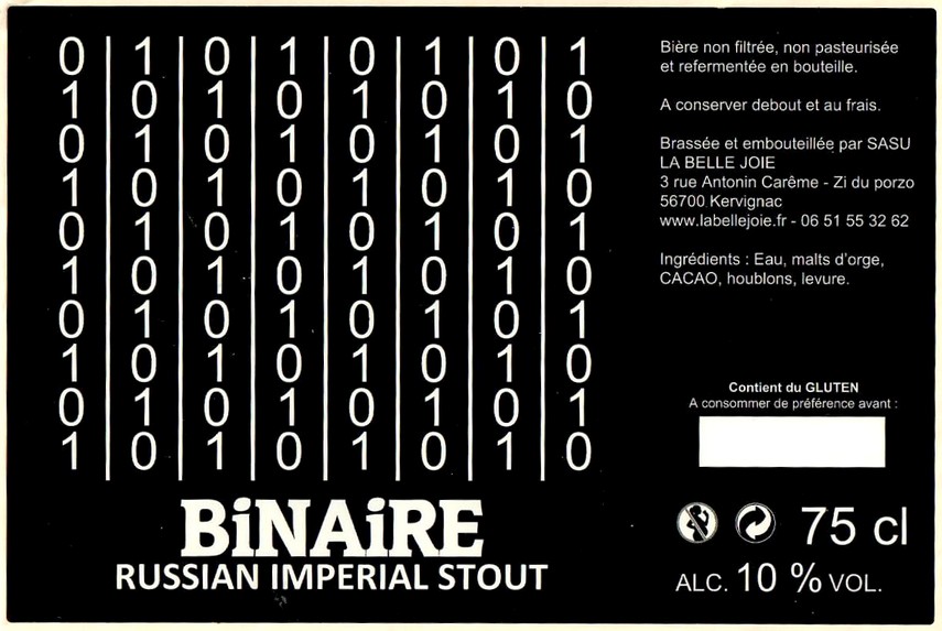 Etiquette BRASSERIE LA BELLE JOIE 06