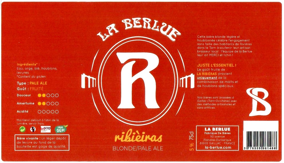 Etiquette BRASSERIE LA BERLUE 03