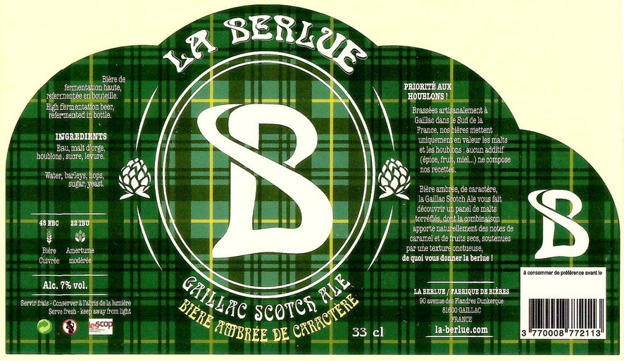 Etiquette BRASSERIE LA BERLUE 14