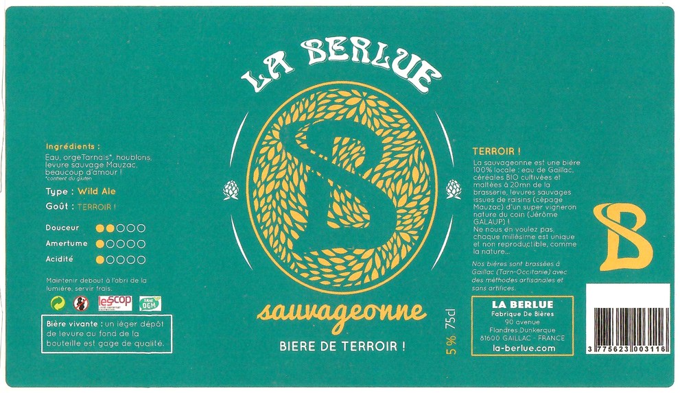 Etiquette BRASSERIE LA BERLUE 29