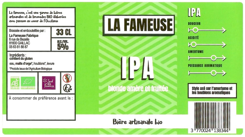 Etiquette BRASSERIE LA BERLUE 35