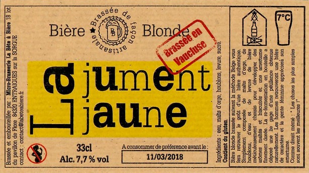 Etiquette BRASSERIE LA BETE A BIERE 01