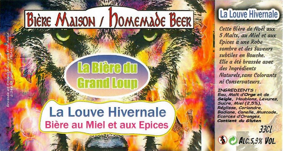 Etiquette BRASSERIE LA BIERE DU GRAND LOUP 16