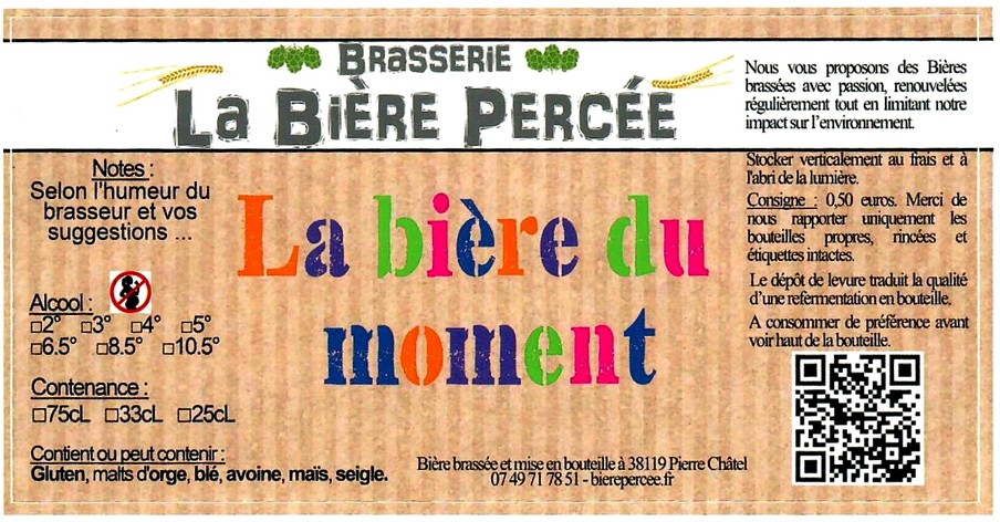 etiquette BRASSERIE LA BIERE PERCEE 02