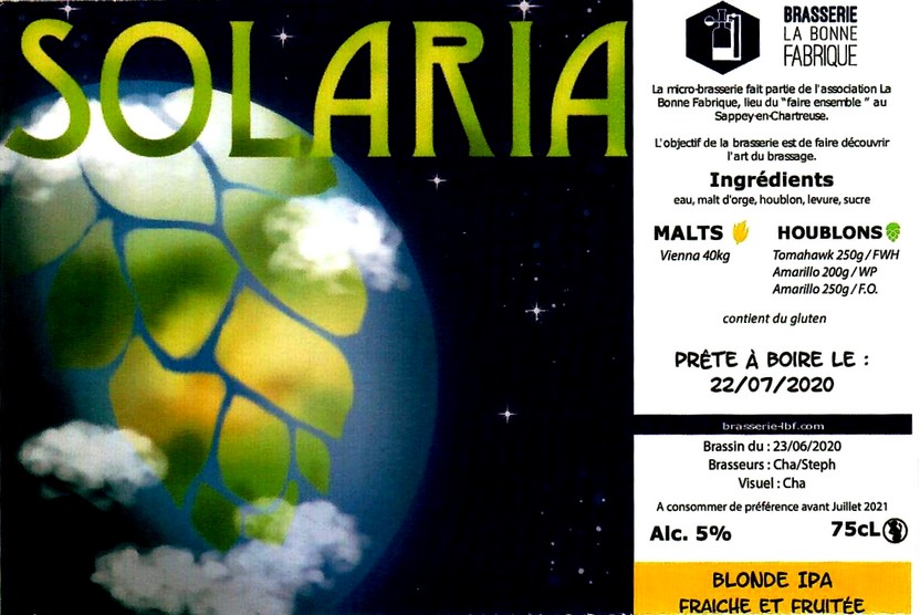 etiquette BRASSERIE LA BONNE FABRIQUE 10