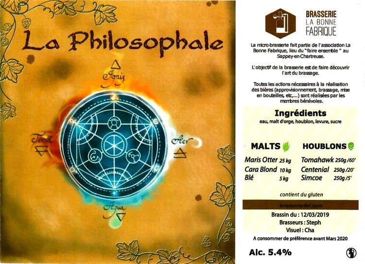 etiquette BRASSERIE LA BONNE FABRIQUE 20