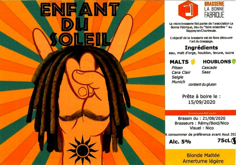 Etiquette BRASSERIE LA BONNE FABRIQUE 26