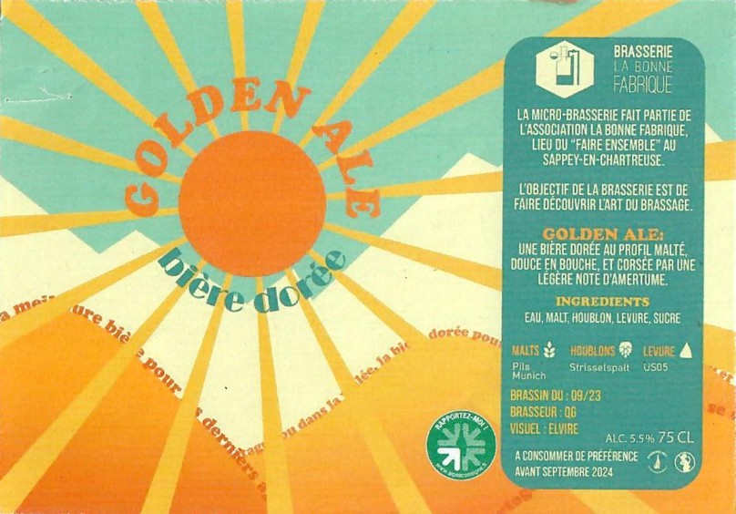 Etiquette BRASSERIE LA BONNE FABRIQUE 27