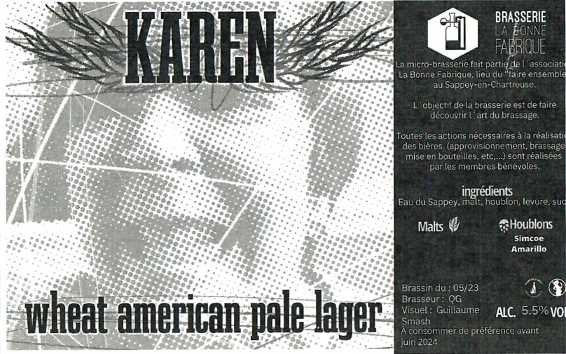 Etiquette BRASSERIE LA BONNE FABRIQUE 28