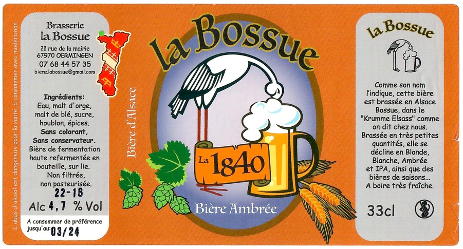Etiquette BRASSERIE LA BOSSUE 02