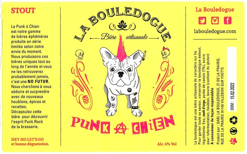 Etiquette BRASSERIE LA BOULEDOGUE 12
