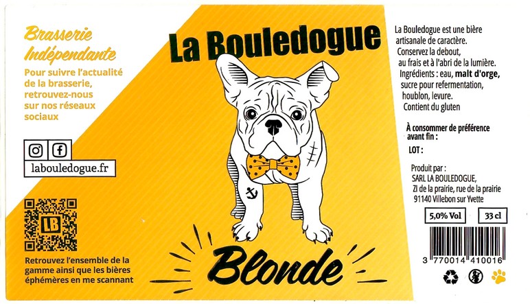 Etiquette BRASSERIE LA BOULEDOGUE 14
