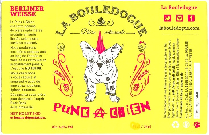 Etiquette BRASSERIE LA BOULEDOGUE 22