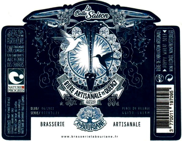Etiquette BRASSERIE LA BOURIANE 01