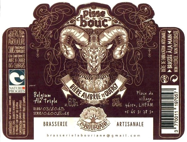 Etiquette BRASSERIE LA BOURIANE 03
