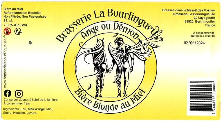 Etiquette BRASSERIE LA BOURLINGUEUSE 88 01