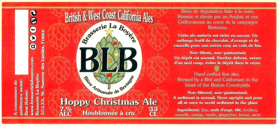 Etiquette BRASSERIE LA BOYERE 17