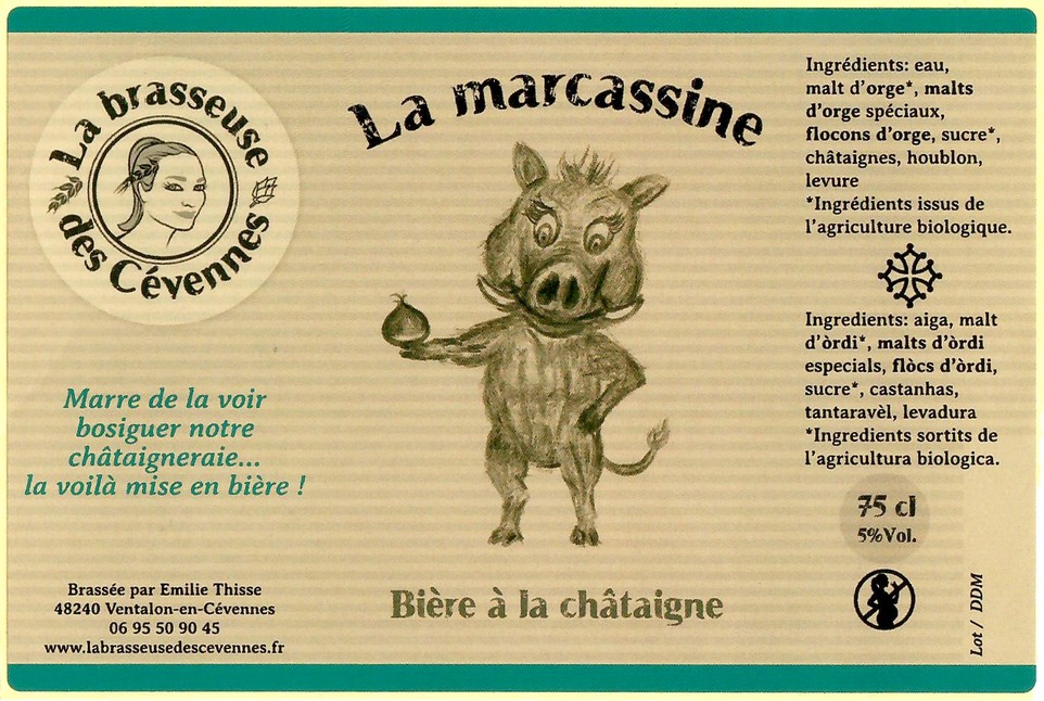 Etiquette BRASSERIE LA BRASSEUSE DES CEVENNES 06