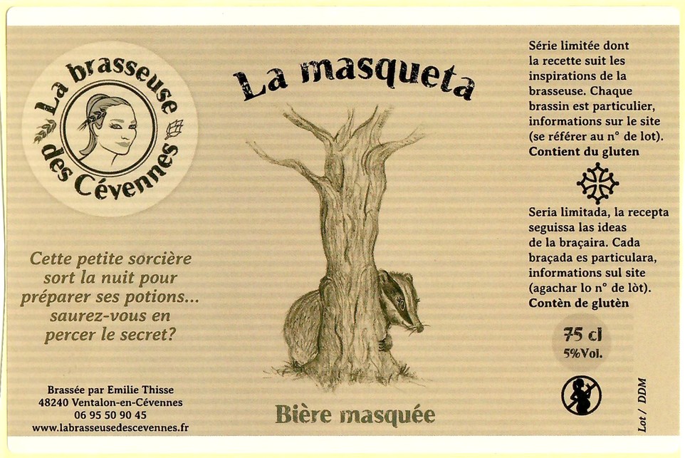 Etiquette BRASSERIE LA BRASSEUSE DES CEVENNES 08