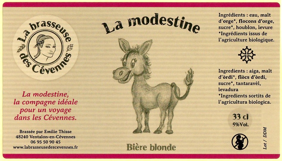 Etiquette BRASSERIE LA BRASSEUSE DES CEVENNES 09