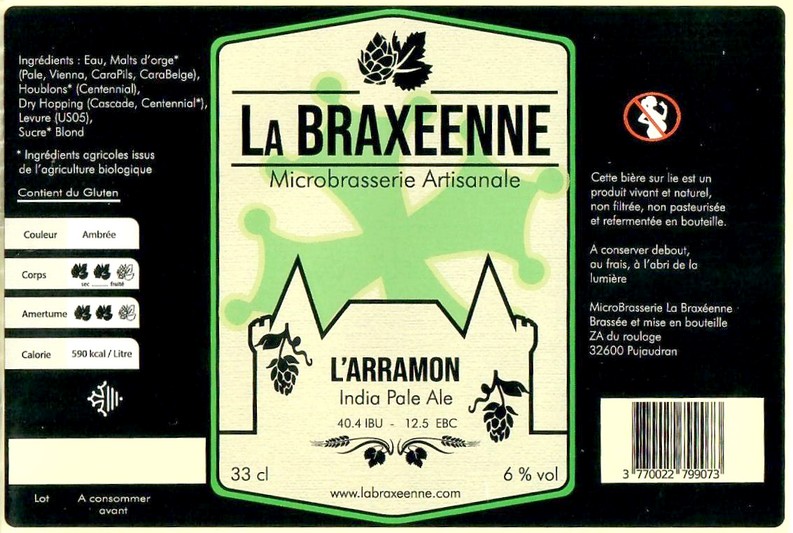 Etiquette BRASSERIE LA BRAXEENNE 15 Etiquette BRASSERIE LA BRAXEENNE 15