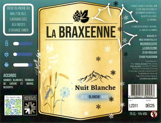 Etiquette BRASSERIE LA BRAXEENNE 32 01