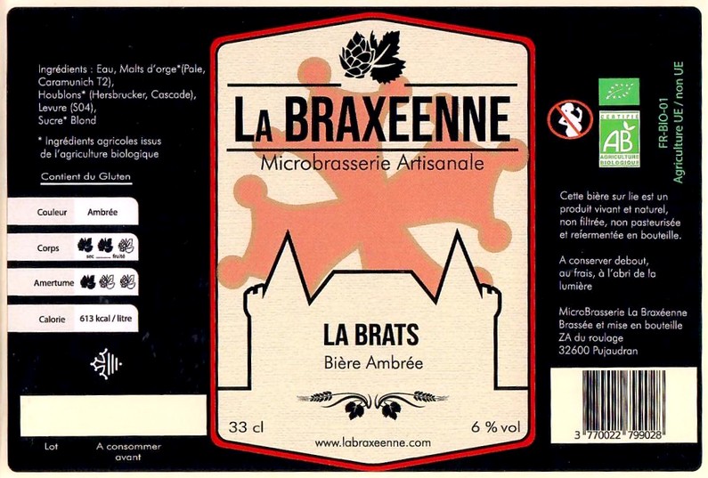 Etiquette BRASSERIE LA BRAXEENNE 32 02