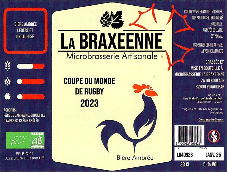 Etiquette BRASSERIE LA BRAXEENNE 32 05