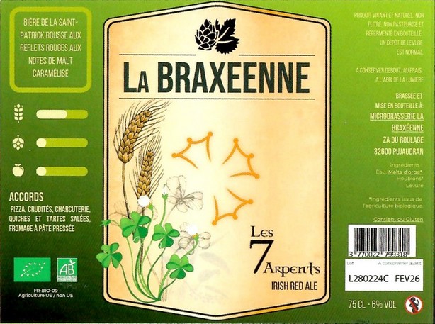 Etiquette BRASSERIE LA BRAXEENNE 32 09