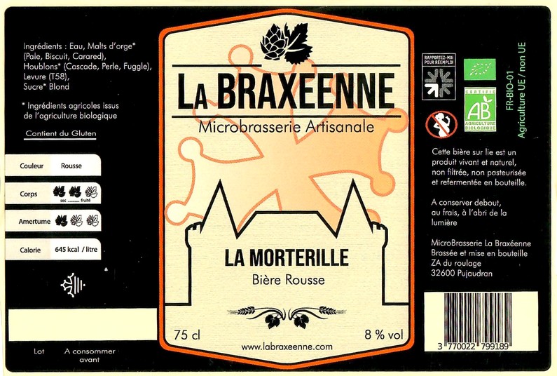 Etiquette BRASSERIE LA BRAXEENNE 32 21