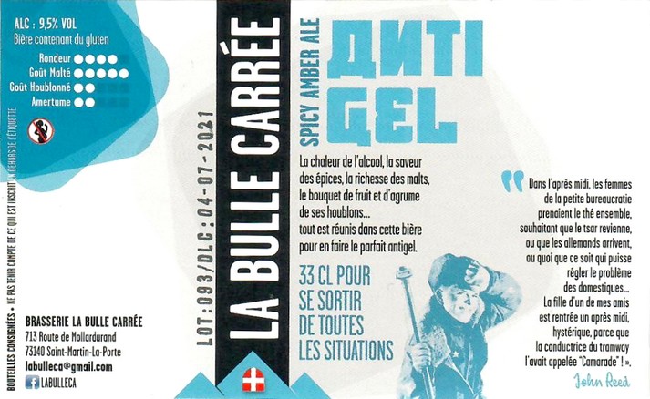 Etiquette BRASSERIE LA BULLE CARREE 03