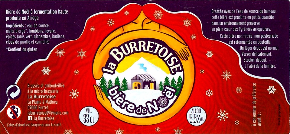 etiquette BRASSERIE LA BURRETOISE 07