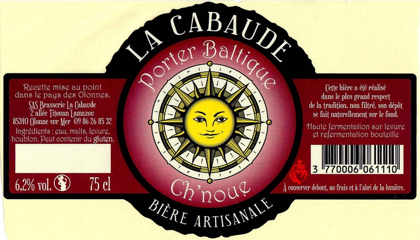 Etiquette BRASSERIE LA CABAUDE 11