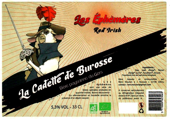 etiquette BRASSERIE LA CADETTE DE BUROSSE 01