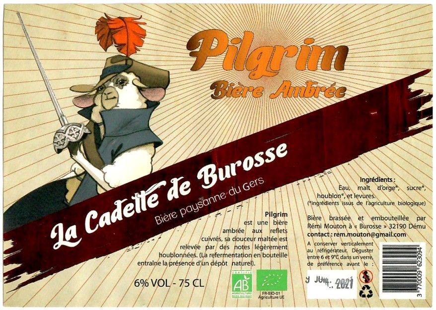 Etiquette BRASSERIE LA CADETTE DE BUROSSE 03