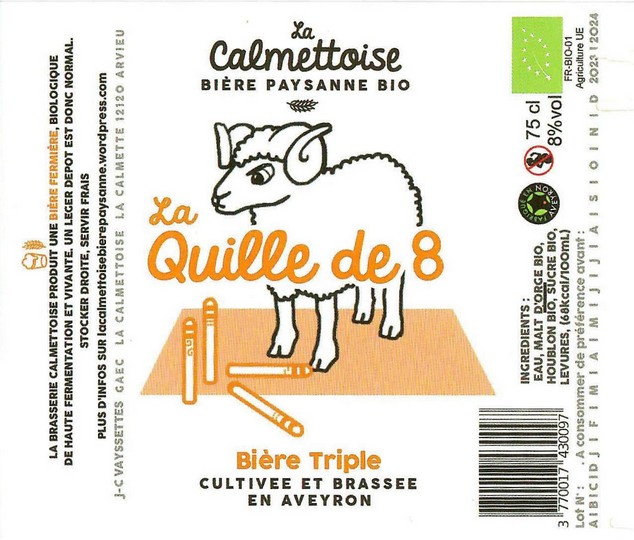 Etiquette BRASSERIE LA CALMETTOISE 12