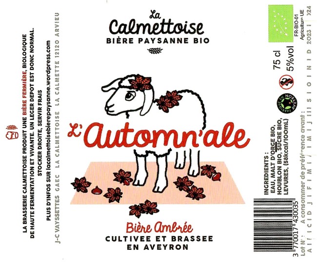 Etiquette BRASSERIE LA CALMETTOISE 13