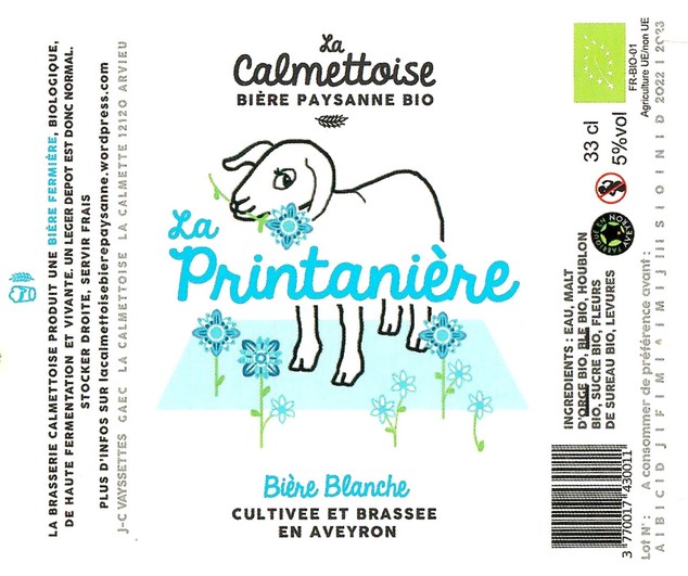 Etiquette BRASSERIE LA CALMETTOISE 15